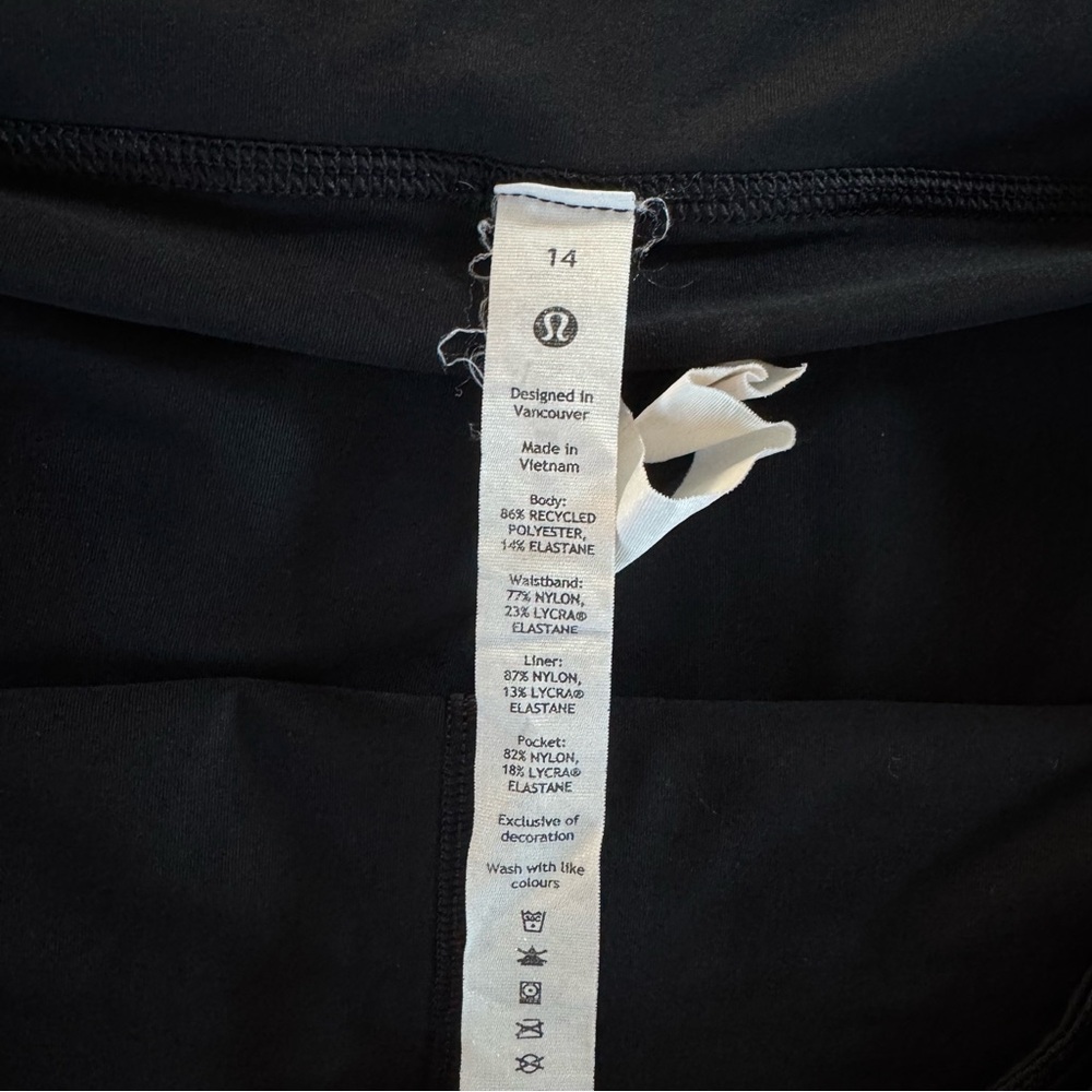Lululemon Pace Rival Skirt, Black, Size 14, Mid Rise, 15” Length - Picture 5 of 14